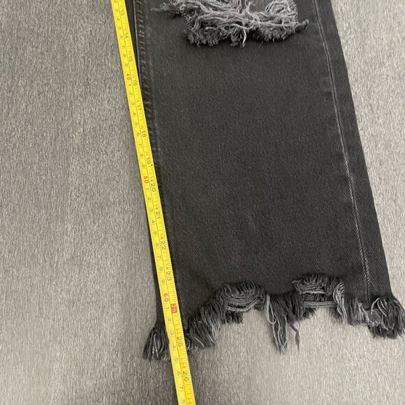 Free People Women's Maggie Mid Rise Straight Black Jeans, Size 26 - Picture 9 of 9